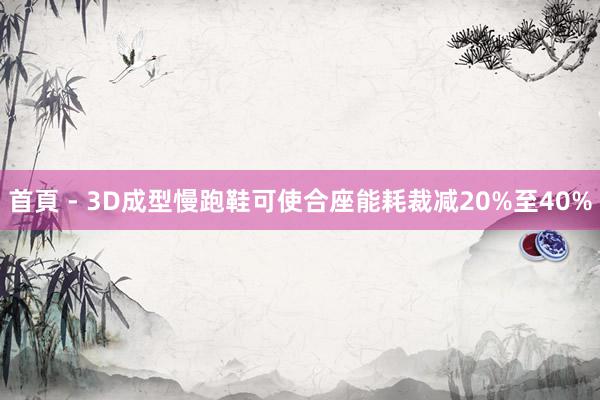 首頁 - 3D成型慢跑鞋可使合座能耗裁减20%至40%
